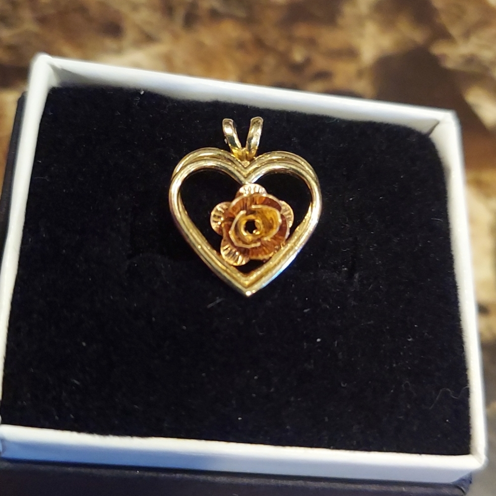 FINAL PRICE🔥14KGFheart charm🦋 two tone